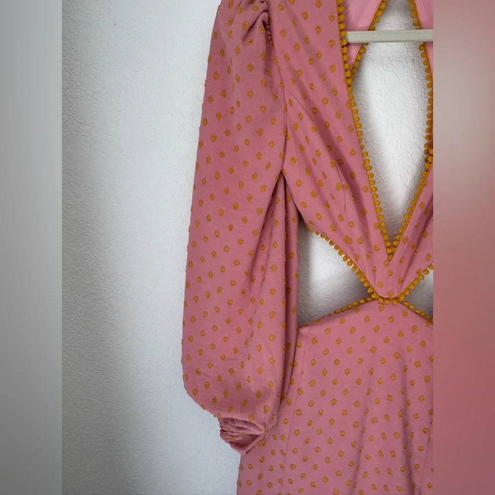 Majorelle Coral and Yellow Cut Out Marisa Mini Dress - Picture 5 of 10